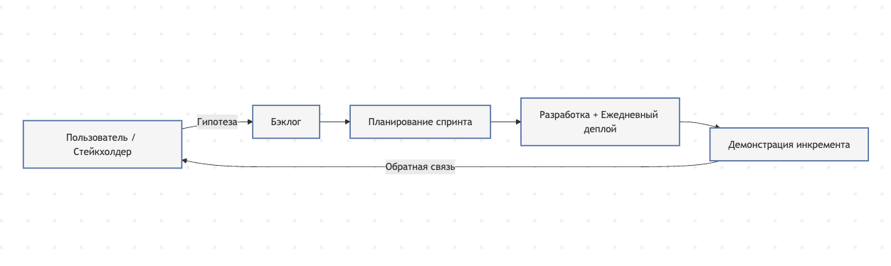 Рис. 2 Генеративный процесс Agile — петля обратной связи как двигатель ценности